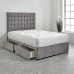 Britain divan cube big headboard bed with drawers