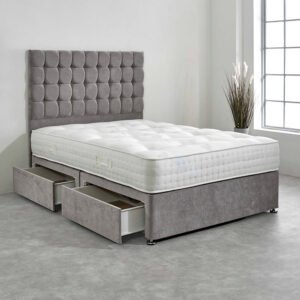 Britain divan cube big headboard bed with drawers