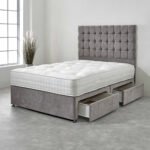 Britain divan cube big headboard bed with drawers