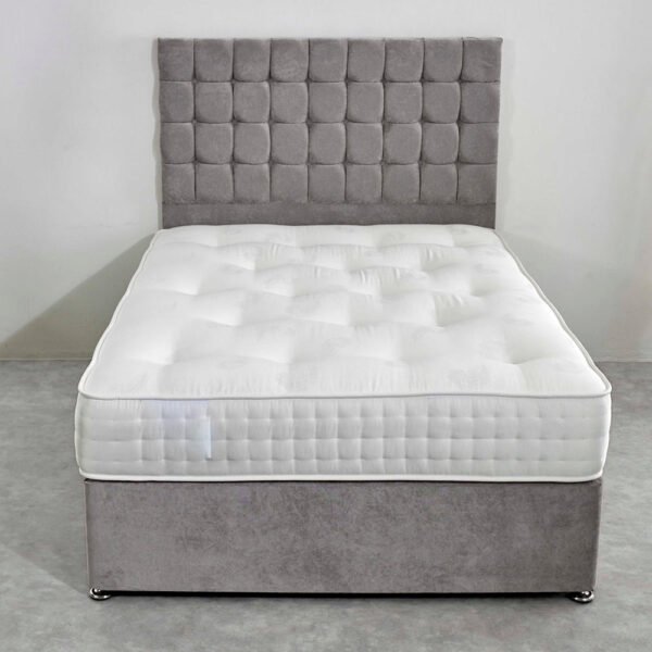 The Britain divan cube big headboard bed with drawers is an ideal merge of splendour, relief, and feasibility. Proudly made in the UK, designed to make a daring declaration, this bed features a big headboard bed sketch with cube-style panels, adding a current touch to any bedroom. If you're focused on beds with big headboards, this piece brings an order that changes your sleeping place. They are constructed on a strong divan base. This bed with a big headboard provides excellent support and support for any mattress kind. Its well-padded headboard not only looks comfortable but also supplies back support for reading or relaxing. Padded in high-quality fabrics, the bed is available in some rich colours to accompany your bedroom decoration. For attaching practicality, this big headboard bed includes practical storage choices. The option in the middle of two or four roomy drawers to keep your bedroom uncluttered—perfect for bedding, clothes, or personal things. This makes it one of the most fashionable yet functional big headboard beds on the market. The Britain Divan Cube Bed is available in all quality UK sizes—Single to Super King—making certain there’s an ideal suitable for every space. It’s easy to gather and is designed to provide long-lasting relief and sight appeal. Whether you're furnishing a master apartment or improving a guest room, this bed with a big headboard transport on both beauty and storage. They set it with a comfort mattress for the eventual sleep experience. Delivery Information: Britain divan cube big headboard bed with drawers