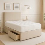 Britain divan cream bed with drawers