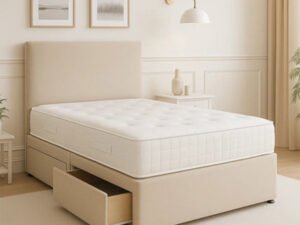Britain divan cream bed with drawers