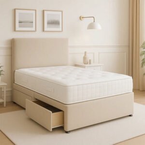 Britain divan cream bed with drawers