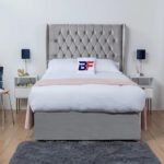 Florida Wingback Simple Divan Bed and Mattress Set