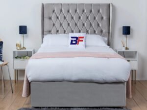 Florida Wingback Simple Divan Bed and Mattress Set