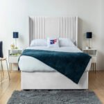 Britain divan wingback fluted headboard bed