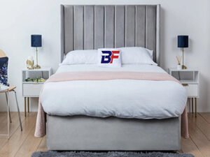 Wingback Divan Line Panel Bed With Storage