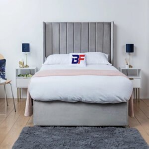 Wingback Divan Line Panel Bed With Storage