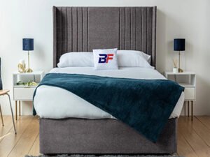 Wingback Divan Line Panel Bed With Storage