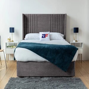 Wingback Divan Line Panel Bed With Storage