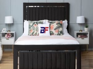 Britain high panel headboard bed with mattress