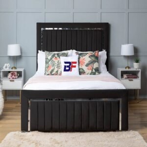 Britain high panel headboard bed with mattress