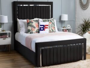 Britain high panel headboard bed with mattress