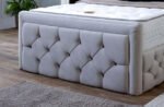 Britain upholstered a platform bed with a mattress
