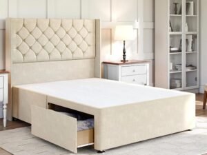 Britain divan wingback upholstered bed