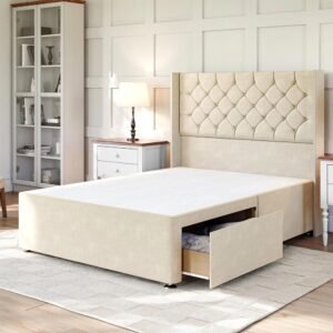 Britain divan wingback upholstered bed