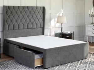 Britain divan wingback new bed frame with drawers