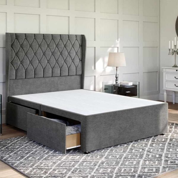 Britain divan wingback new bed frame with drawers