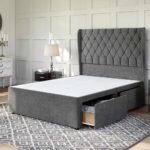 Britain divan wingback new bed frame with drawers