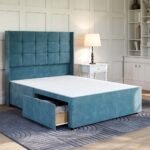 Britain divan cube winged bed frame with mattress
