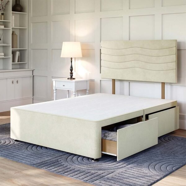 Shop Britain's cozy storage divan base with drawers- proudly made in the UK. Available as a double divan base with drawers and built-in storage.