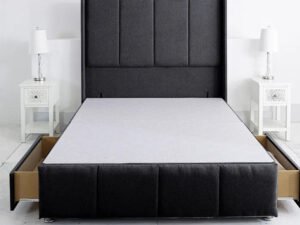 Britain Divan Wingback Panel Affordable Bed Frames With Drawers