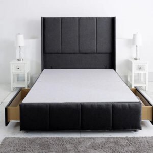 Britain Divan Wingback Panel Affordable Bed Frames With Drawers