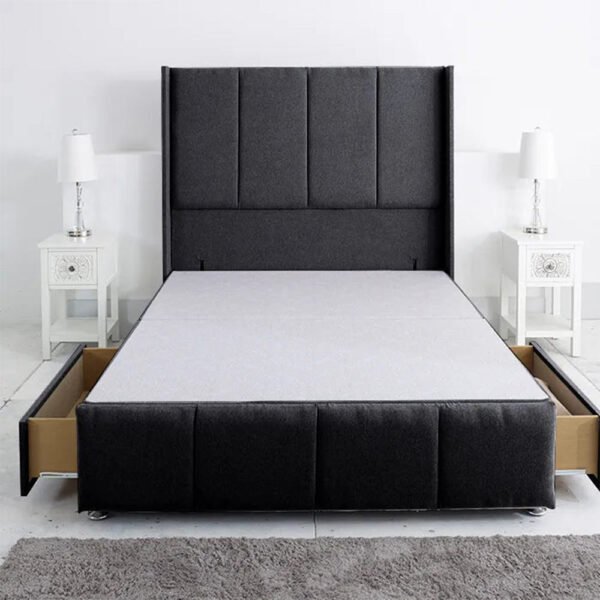 Britain Divan Wingback Panel Affordable Bed Frames With Drawers