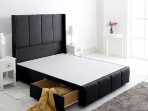 Britain Divan Wingback Panel Affordable Bed Frames With Drawers