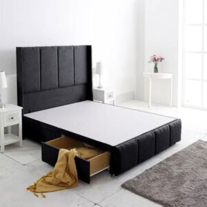Britain Divan Wingback Panel Affordable Bed Frames With Drawers