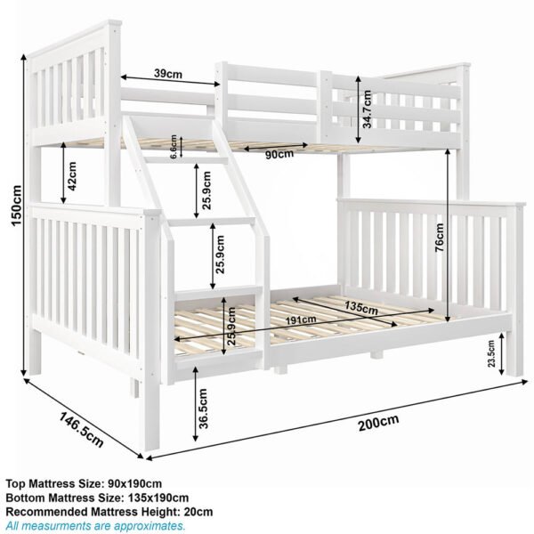Britain Luxury Bunk beds dimensions